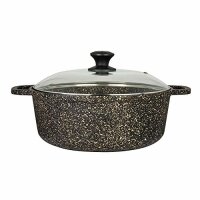 Induktionskochtopf rund mit Deckel BLACK GRANIT, 37,5x28x8,25 cm 384,5 cl