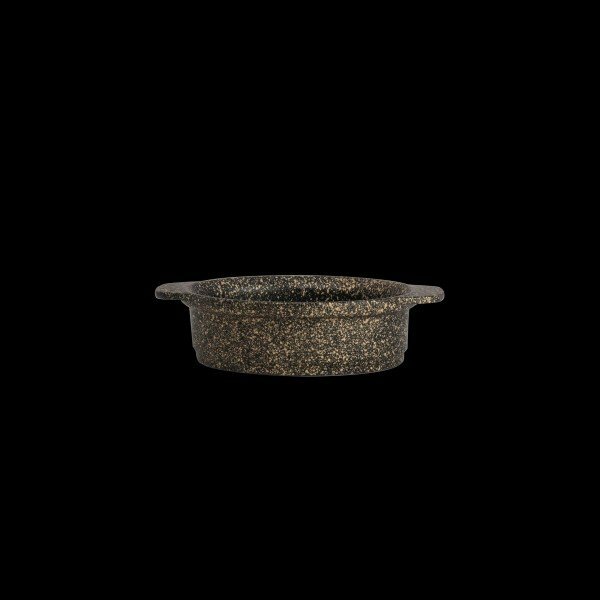 Minitopf oval mit Griffen BRONZED GRANIT, 17,8x12x4,5 cm, 43,6 cl