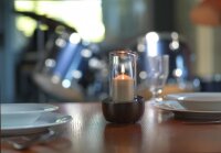 Candola Tischleuchte MORI braun mit Glas milchig