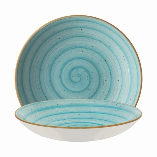 Aura Aqua Bloom deep plate 23cm