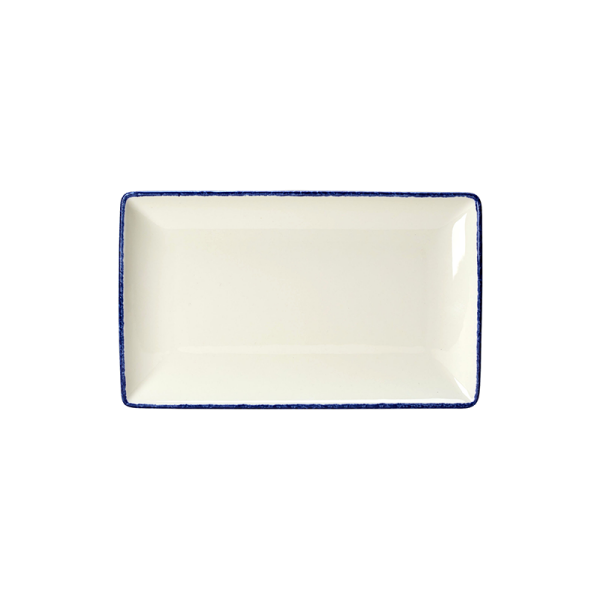 Steelite Platte Rechteckig 27 x 16,8 cm Blue Dapple Weiß