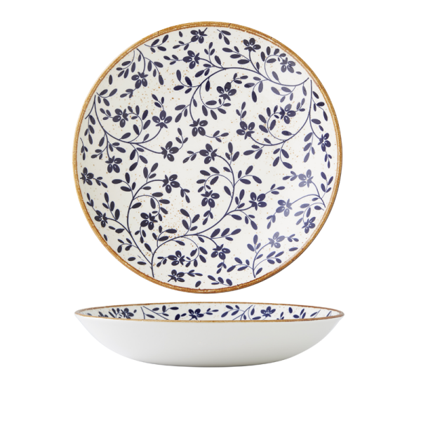 Flora Blue Coupe Bowl 25.5cm 120.25cl (10" 42 2/7oz)