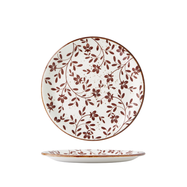 Flora Brown Coupe Plate 20.25cm (8")