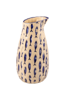 Karaffe 140 cl mit Relief-Dekor Thalassios Weiß Blau