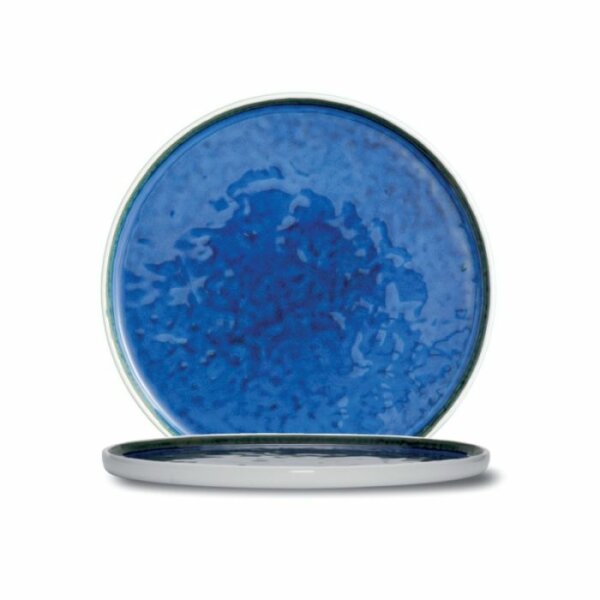 Teller flach Ø27,5 cm Abyssos Matt Weiß Blau