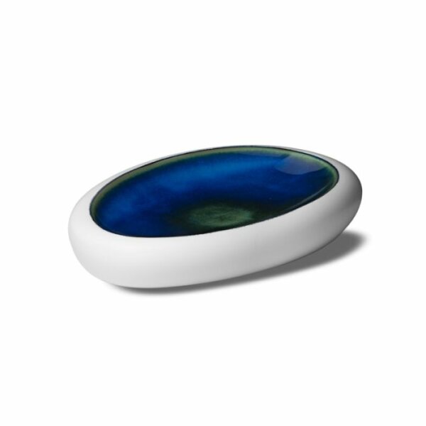 Gourmet Platte 21x14x3,5 cm Abyssos Matt Weiß Blau