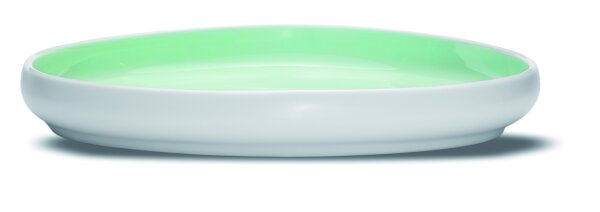 Teller flach 28x25 cm Ninfa Matt Weiß Aquamarin