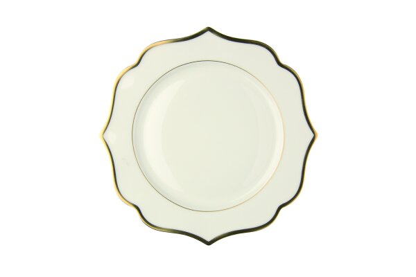 Teller flach Ø28 cm Ionica Elfenbein Goldrand