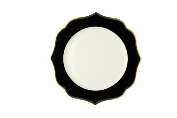 Teller flach Ø28 cm Ionica Schwarz Goldrand
