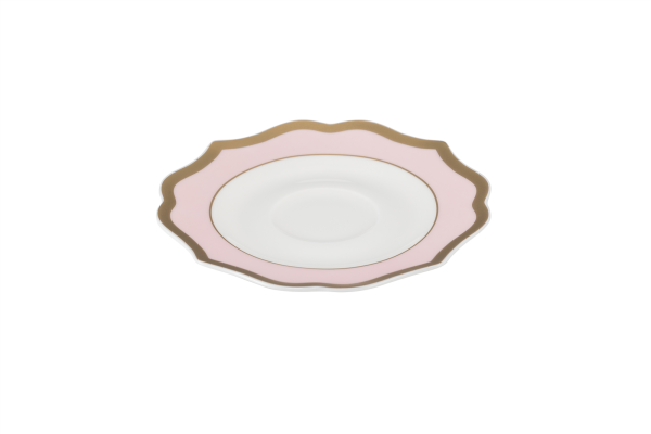 Kaffeeuntertasse Ø13 cm Ionica Rosa Goldrand