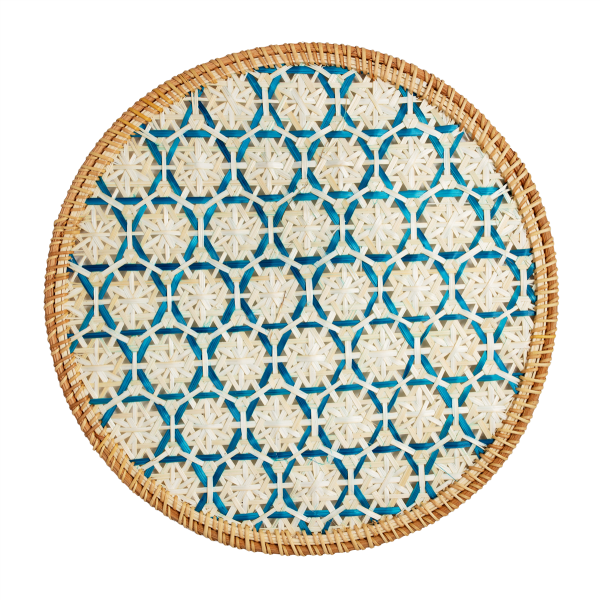Platzteller Ø36 cm Tersicore doppelseitig Weiß Blau