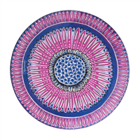 Platzteller Ø34 cm Polychromos Feder Fuchsia