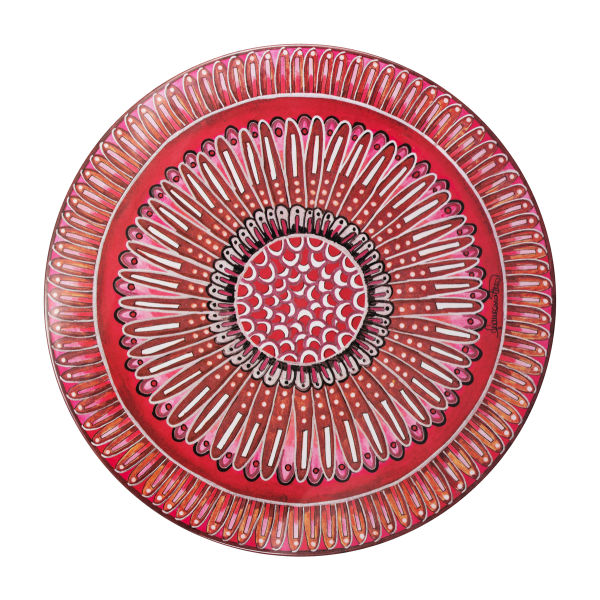 Platzteller Ø34 cm Polychromos Feder Orange