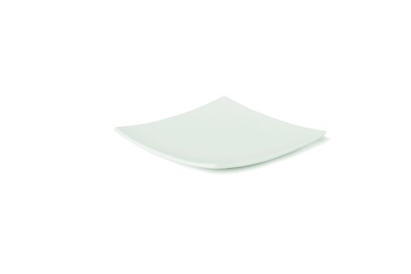 Teller flach viereckig 12 cm Cassiopea Weiß