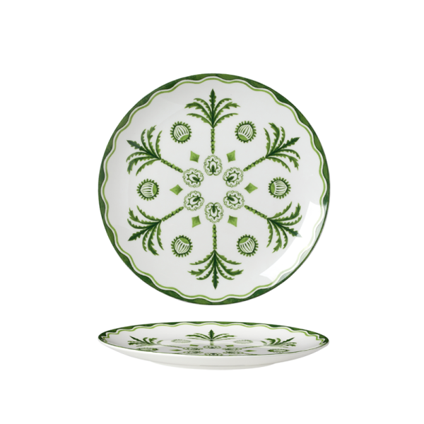William Edwards Sultans Garden Green Coupe Plate 21cm (8 1/4")