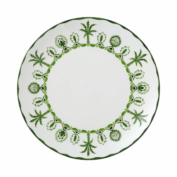 William Edwards Sultans Garden Green Coupe Plate 27cm (10 1/2")