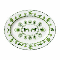 William Edwards Sultans Garden Green Misc Oval Tray 36.5...