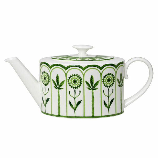 William Edwards Sultans Garden Green Coupe 2 Cup Oval Teapot 10cm 55cl (4" 19 1/3oz)
