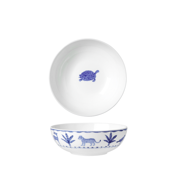 William Edwards Sultans Garden Blue Coupe Bowl 14.5cm 35cl (5 3/4" 12 1/3oz)
