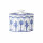 William Edwards Sultans Garden Blue Coupe Oval Sugar 9cm 22.5cl (3 1/2") No Lid