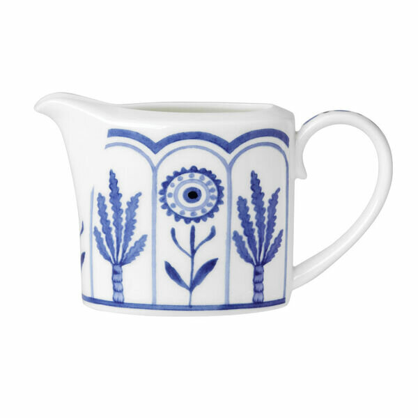 William Edwards Sultans Garden Blue Coupe Milk Jug 9cm 22cl (3 1/2" 7 3/4oz)