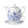 William Edwards Sultans Garden Blue Coupe Tea For One Set