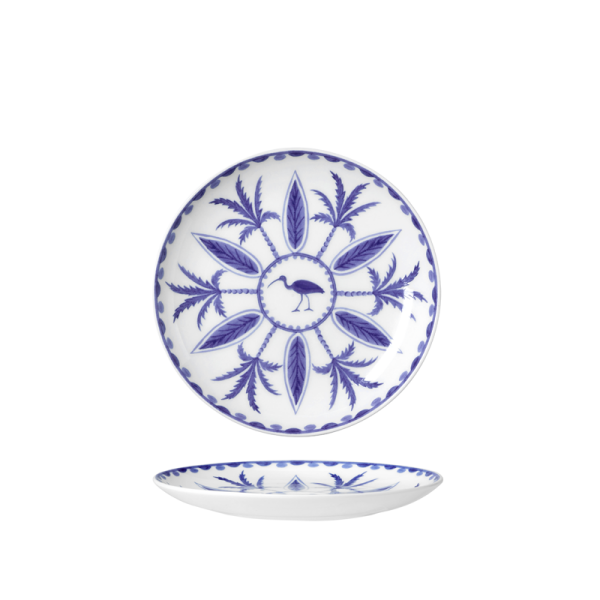 William Edwards Sultans Garden Blue Coupe Plate 16.5cm (6 1/2")
