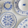 William Edwards Sultans Garden Blue Coupe Plate 16.5cm (6 1/2")