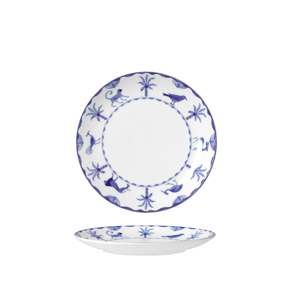William Edwards Sultans Garden Blue Coupe Plate 16.5cm (6 1/2")