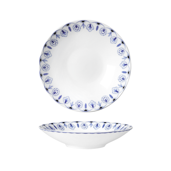 William Edwards Sultans Garden Blue Coupe Bowl 24 x 6.35cm (10 3/4 x 2 1/2")